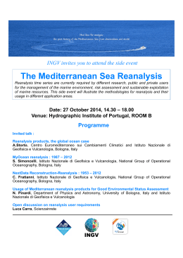 The Mediterranean Sea Reanalysis