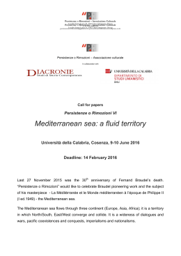 Mediterranean sea: a fluid territory