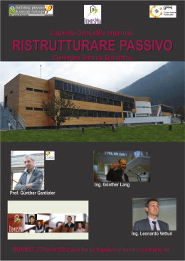 convegno tecnico scientifico sulla ristrutturazione edilizia ``passiva`