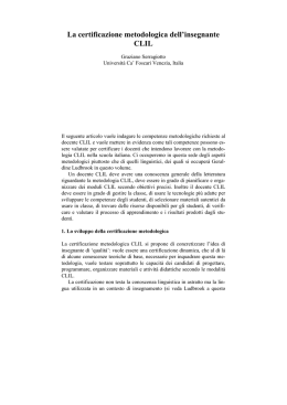 La certificazione metodologica dell`insegnante CLIL