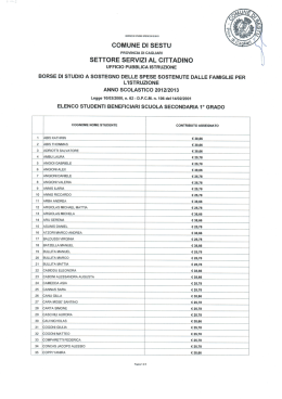 Elenco beneficiari secondarie I° borse spese