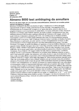 Almeno 8000 test antidoping da annullare Pagina 1