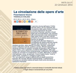 La circolazione delle opere d`arte