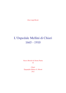 L`Ospedale Mellini - Parrocchia di Chiari