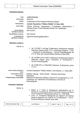 Scheda Curriculum Vitae EUROPEO