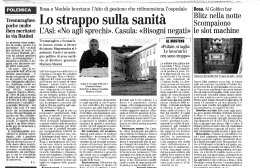 Cronaca della Planargia _ Bosa _ Lo strappo sulla sanit