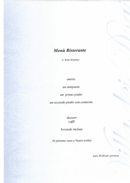 Men&ugrave; Ristorante - Villa Dei Dogi