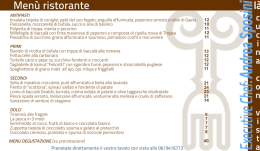 Men&ugrave; ristorante