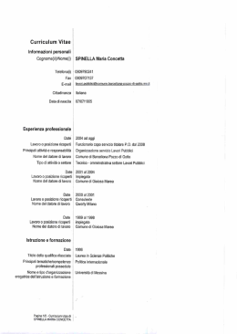 curriculum vitae Dott.ssa Maria Concetta Spinella