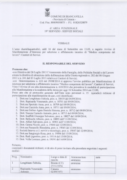 Verbale per manifestazione di interesse medico competente cantieri