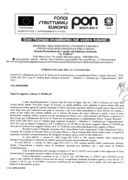 Verbale Gara plesso "A. Marsiano" - scuola media statale "giovanni