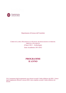 Secondo anno degli iscritti nel 2010/2011 al Corso di