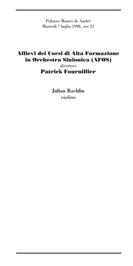Patrick Fournillier Julian Rachlin violino
