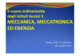 MECCANICA, MECCATRONICA ED ENERGIA
