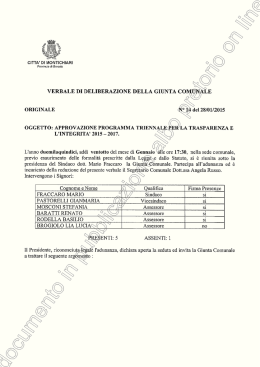 Delibera di approvazione Programma Triennale Trasparenza e