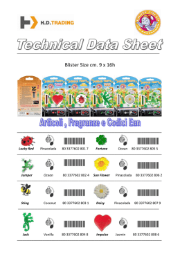 specifiche tecniche del prodotto