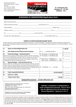 DOMANDA DI AMMISSIONE/Application form