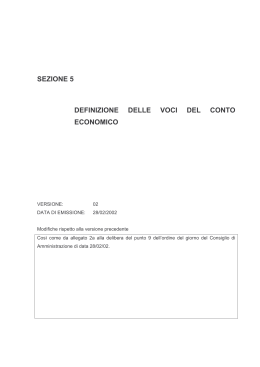 Definizione delle voci del conto economico