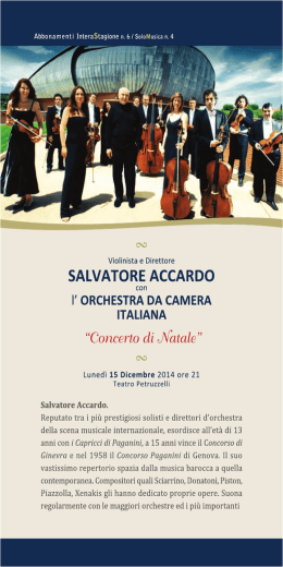 Page 1 `- N Violinista e Direttore SALVATORE ACCARDO con I