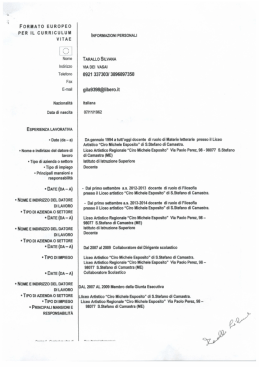 FDRIIIATD EURÙPEÙ PER IL CURRICULUH `iI`ITJIE
