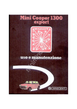 Manuale Uso e Manutenzione per Innocenti Mini Cooper 1300 Export