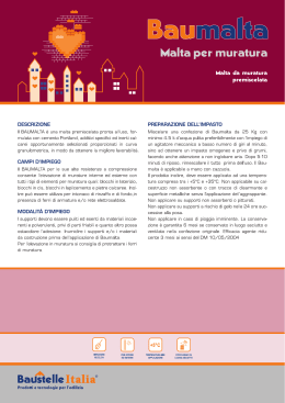 DESCRIZIONE Il BAUMALTA è una malta premiscelata pronta all