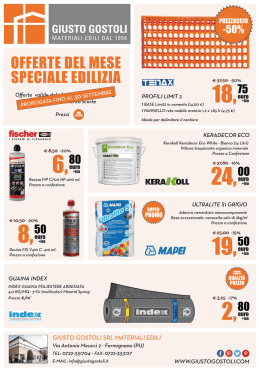Volantino promozionale Luglio/Agosto/Settembre 2015