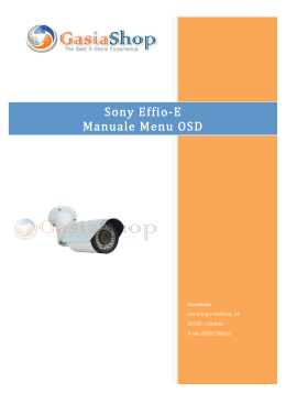 Sony Effio-‐E Manuale Menu OSD