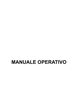 MANUALE OPERATIVO