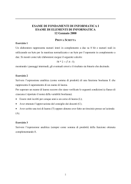 ESAME DI FONDAMENTI DI INFORMATICA I ESAME DI ELEMENTI