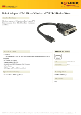 Delock Adapter HDMI Micro-D Stecker > DVI 24+5 Buchse 20 cm
