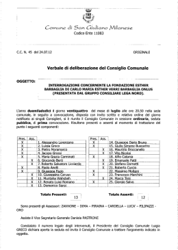 OGGETTO: - Comune di San Giuliano Milanese