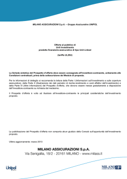 MILANO ASSICURAZIONI S.p.A. Via Senigallia, 18/2
