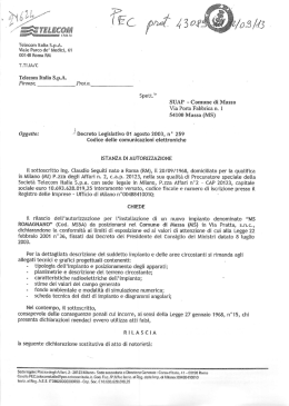 Telecom Italia SpA Viale Parco de` Medici, 61 00148 Roma RM T.TI