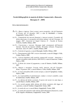 Materiale bibliografico. Rassegna I-2009