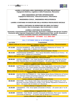 LAUREA A DISTANZA AREA INGEGNERIA SETTORE
