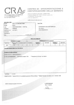 centro di sperimentazione e certificazione delle sementi