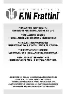 miscelatori termostatici istruzioni per installazione ed