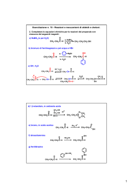 Esercitazione n. 15 - Reazioni e meccanismi di aldeidi e chetoni.
