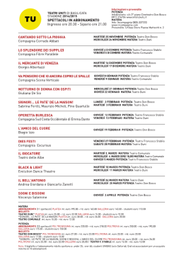 Scarica il programma - Associazione Culturale Incompagnia MATERA