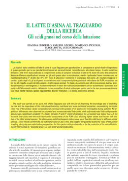 IL LATTE D`ASINA AL TRAGUARDO DELLA RICERCA Gli acidi