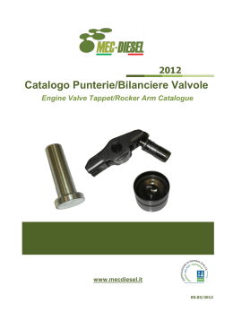 Catalogo Punterie/Bilanciere Valvole - Mec