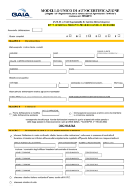 MODELLO UNICO DI AUTOCERTIFICAZIONE