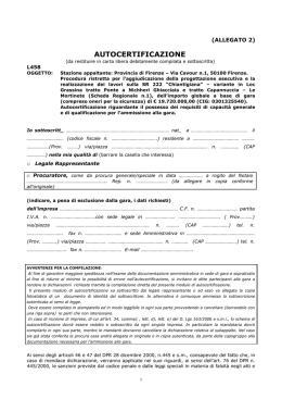 Modello di autocertificazione