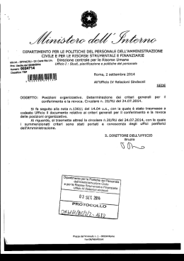 Mininterno -Posizioni organizzative.Deteminazione criteri