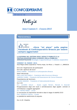 Notiziario 5 marzo 2015 - Confcooperative Brescia
