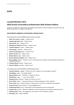 Lista laureati Bachelor SUPSI 2012