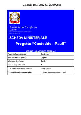 Scheda ministeriale Progetto Casteddu - Pauli