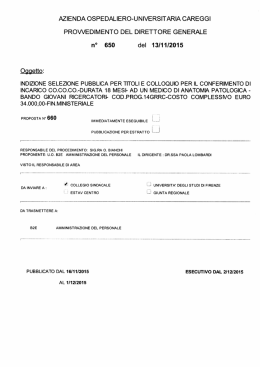 n&deg; 650 del 13/11/2015 - Azienda Ospedaliera Careggi