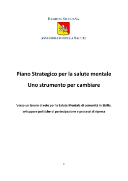 Sicilia Salute mentale piano strategico